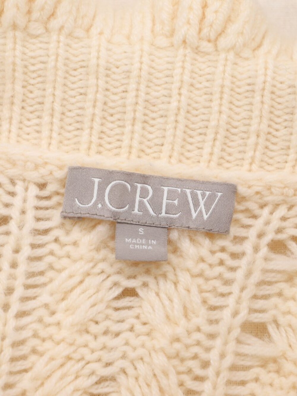 J. CREW Cable-knit Ruffleneck Cardigan Sweater in Butter Cream Size S - Picture 8 of 10